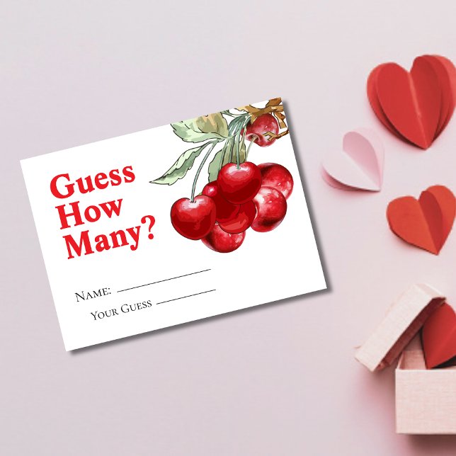 Red Cherry On Top Guess How Many Game Card (Creator Uploaded)