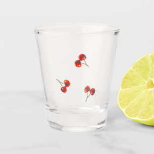 Red Cherry Paint Touch Shot Glass