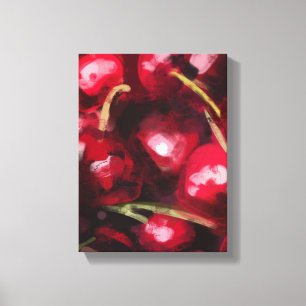 Red Cherry Painting - Still-Life Illustration Canvas Print