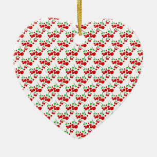 Red cherry pattern accessories - cherries by LeahG Ceramic Tree Decoration