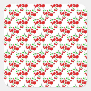 Red cherry pattern accessories - cherries by LeahG Square Sticker