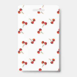 Red Cherry Pattern ID Badge