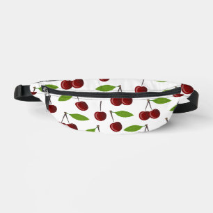 Red Cherry, Pattern Of Cherries, Leaves, Fruit Bum Bags