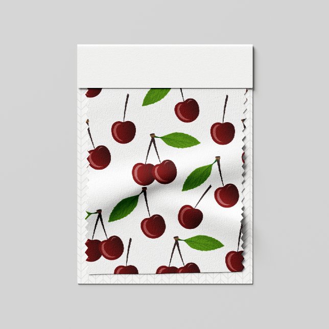 Red Cherry, Pattern Of Cherries, Leaves, Fruit Fabric (Creator Uploaded)