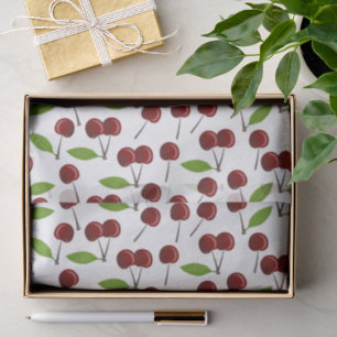 Red Cherry, Pattern Of Cherries, Leaves, Fruit Tissue Paper