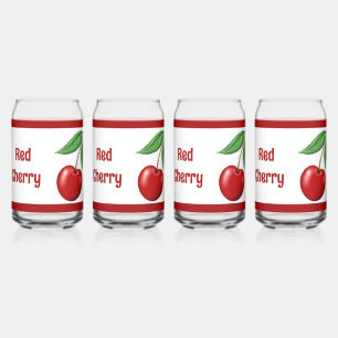 Red Cherry Personalised Can Glass