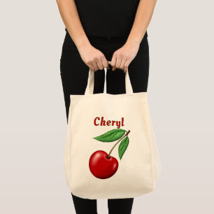 Red Cherry Personalised Grocery Tote Bag