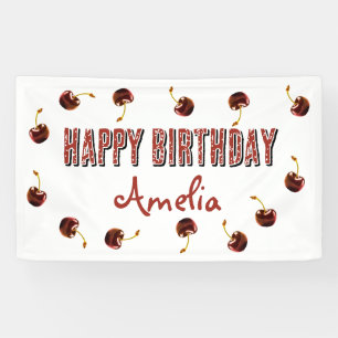 Red Cherry Personalised Party Banner