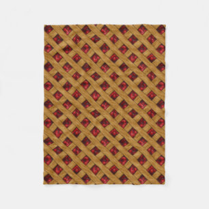 Red Cherry Pie Pattern for Bakers Fleece Blanket