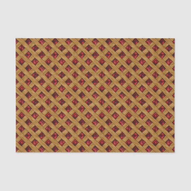 Red Cherry Pie Pattern for Bakers Tissue Paper (Front)