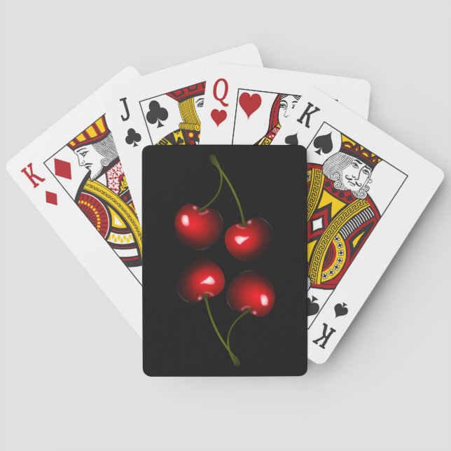 Red Cherry Playing Cards - Choose Colours (Back)