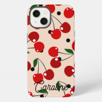red cherry retro polka dots vintage personalised