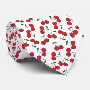 red cherry white background tie