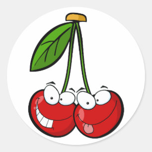 Red Cherry's Cartoon Characters Classic Round Sticker
