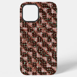 Red chess squares subjected to destructive mosaic iPhone 12 pro max case