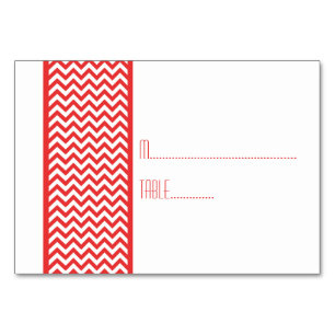 Red Chevron Border Escort Card