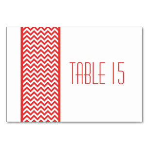 Red Chevron Border Table Card