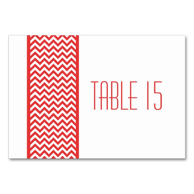 Red Chevron Border Table Card (Front)
