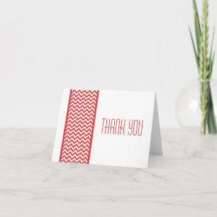 Red Chevron Border Thank You Card