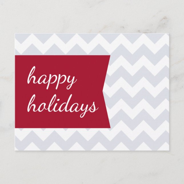 Red Chevron Holiday Postcards (Front)