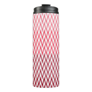 Red Chevron Pattern Travel Mug – Modern Reusable 