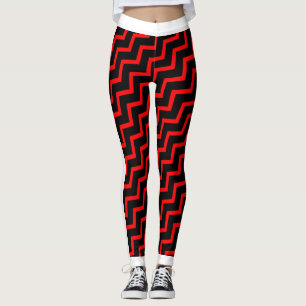 Red Chevron (White Trim) on Your Col. Leggings