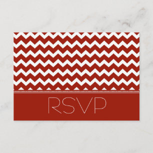 Red Chevron Winter Wedding RSVP Cards
