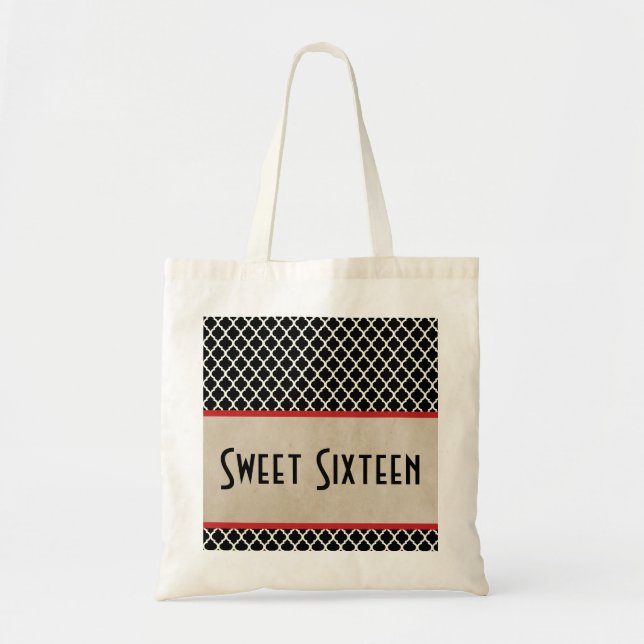 Red Chic Quatrefoil Sweet 16 Bag (Front)