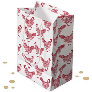 Red Chicken Hen Medium Gift Bag