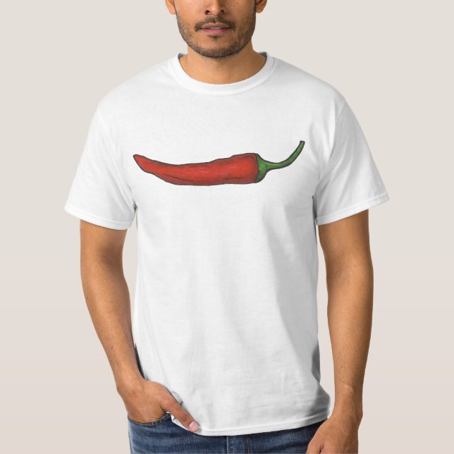 Red Chile Chilli Pepper Peppers Hot Spicy Tee (Front)