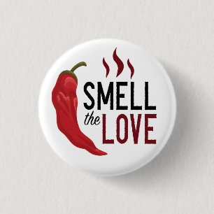 Red Chile Smell the Love 3 Cm Round Badge