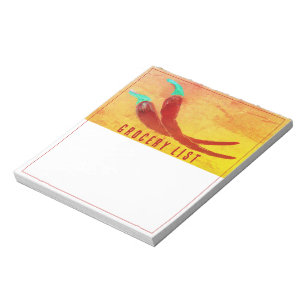 Red Chili Pepper Grocery List Notepad