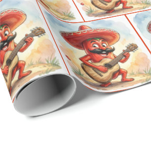 Red Chili Pepper Guitarist Wrapping Paper