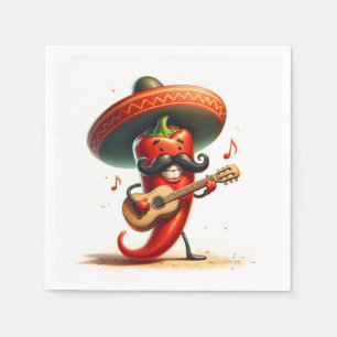 Red Chili Pepper Musician Napkin