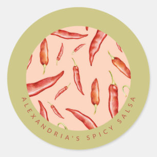 Red Chili Pepper   Salsa Classic Round Sticker