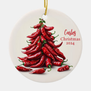 Red Chili Peppers Christmas Tree Ornament