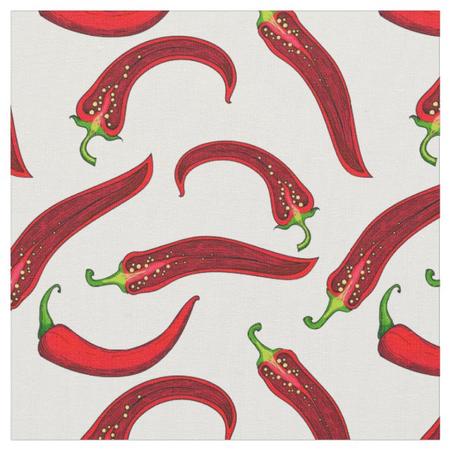 red chili peppers  fabric (Close Up)