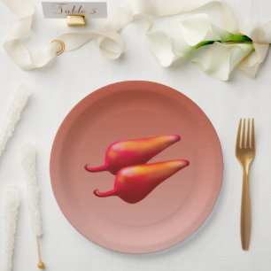 Red Chili Peppers large paper plates