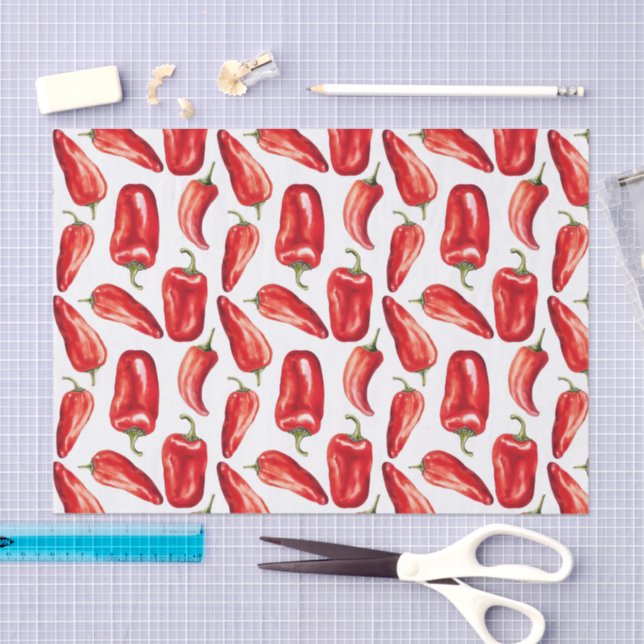 Red Chili Peppers Tissue Paper (Craft)