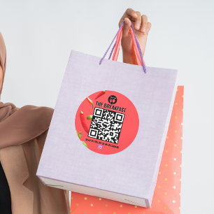 Red Chilli Modern Business Instagram Qr Code  Classic Round Sticker