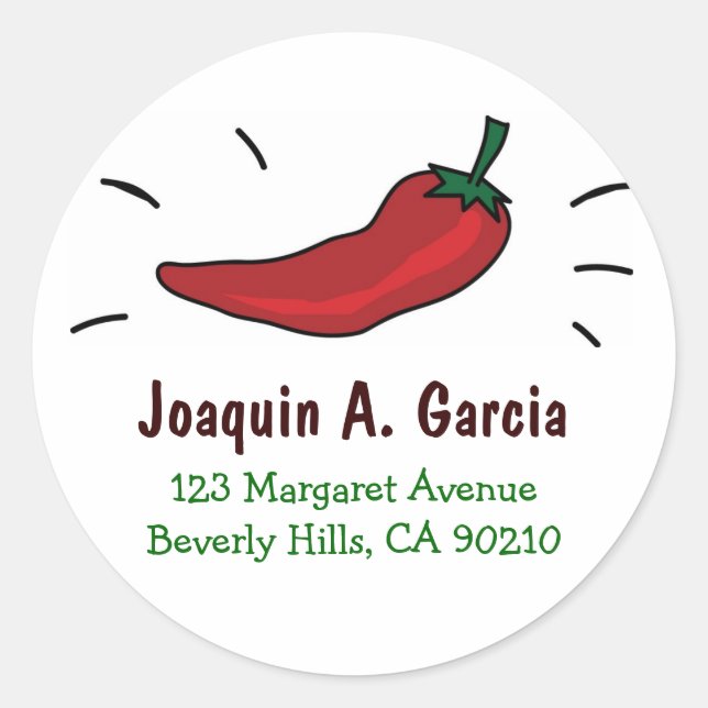 Red Chilli Pepper Address Labels (Front)