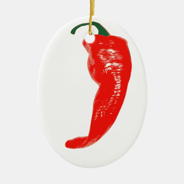 red chilli pepper Christmas Ornament (Front)