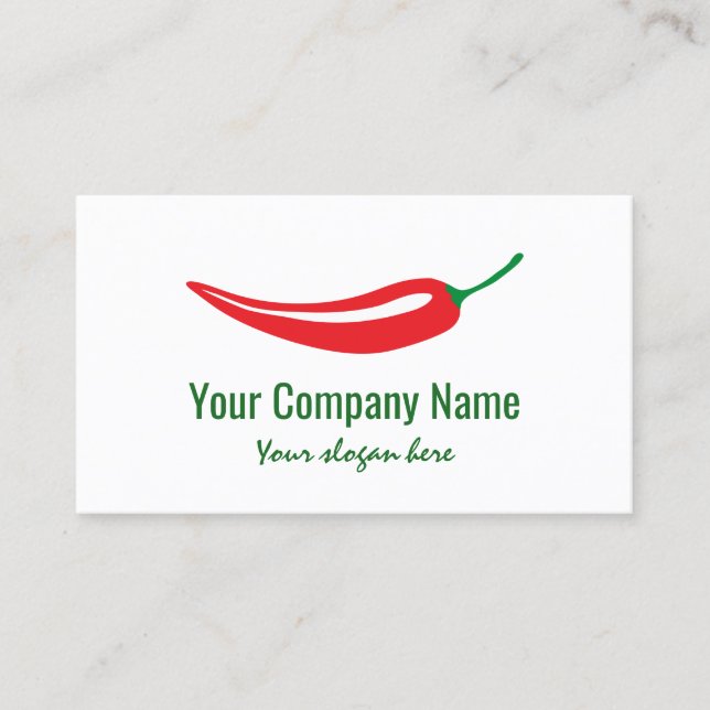 Red chilli pepper company logo template business card (Front)
