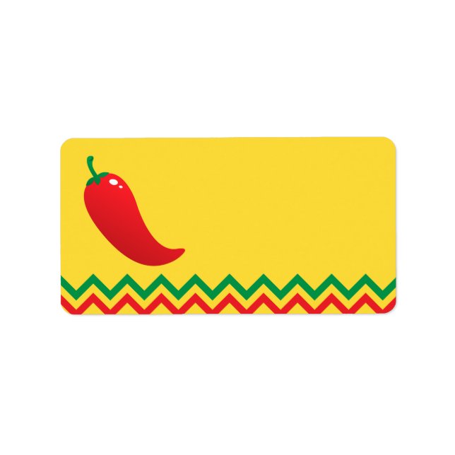 Red chilli pepper jalapeno with mexican border label (Front)