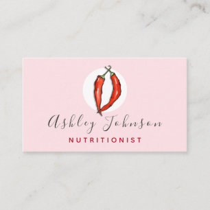 Red Chilli Pepper Nutritionist Dietician Light Pin Business Card