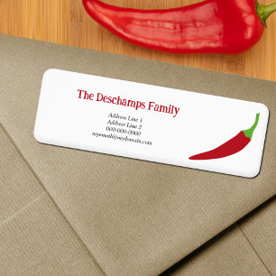 Red Chilli Pepper Return Address Label