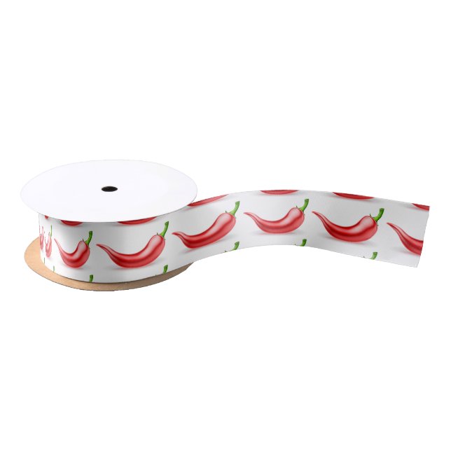 Red Chilli Pepper Satin Ribbon (Spool)