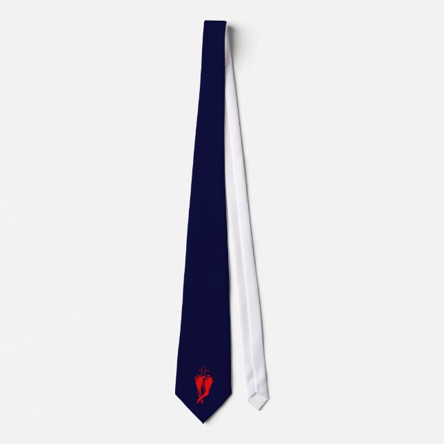 red chilli pepper two dancing abstract tie (Front)