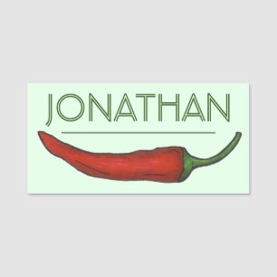 Red Chilli Pepper Vegetable Garden Mexican Food Name Tag