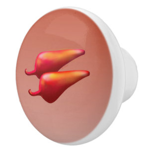 Red Chilli Peppers ceramic knob